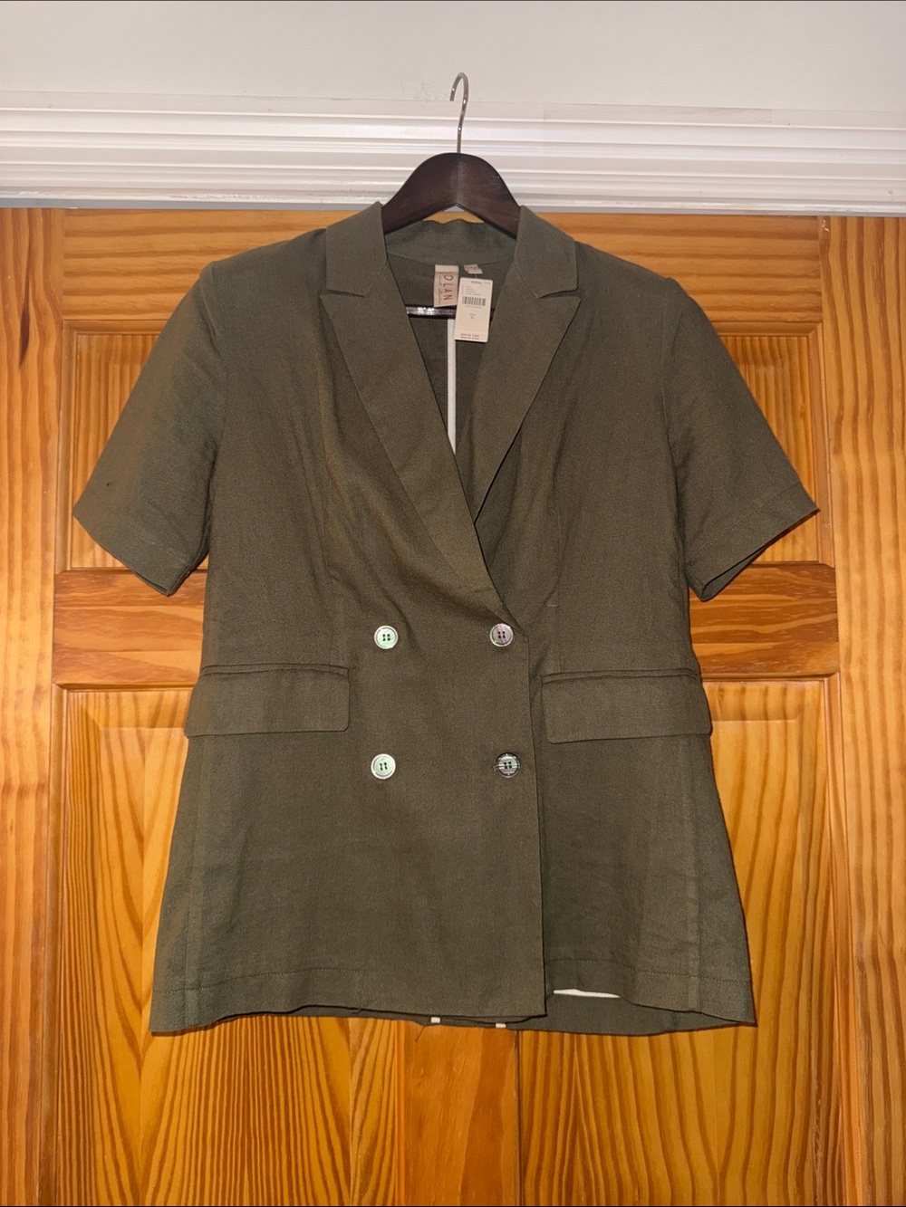 NWT Anthropologie Double-Breasted Short Sleeve Blazer, brand Dolan Size Small